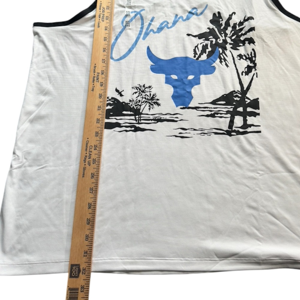 Under Armour Project Rock Tank Men’s XXL NWT White Blue Graphic - Picture 5 of 9